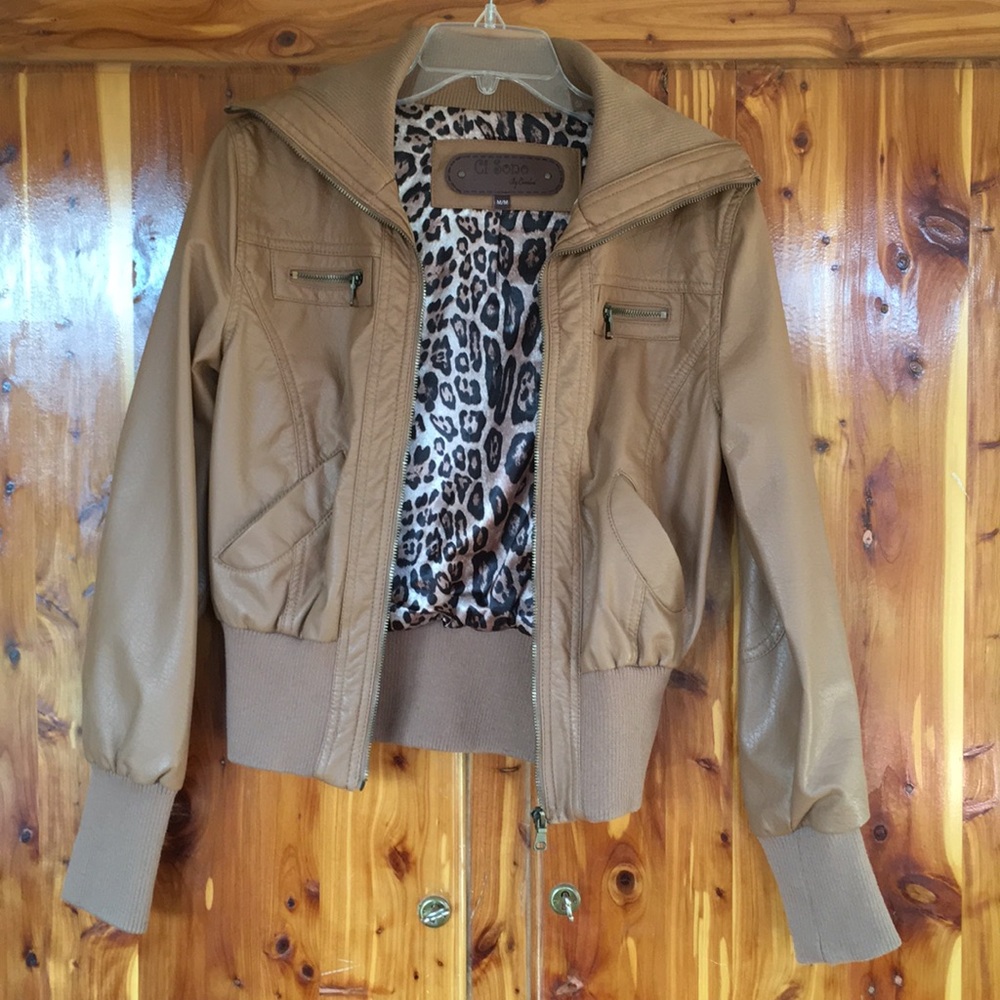Tan Leather Jacket - Picture 2 of 6